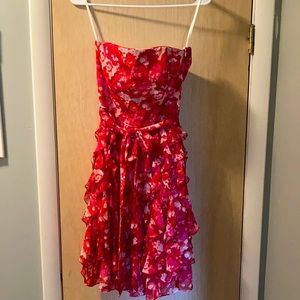 White House Black Market Red and White Dress